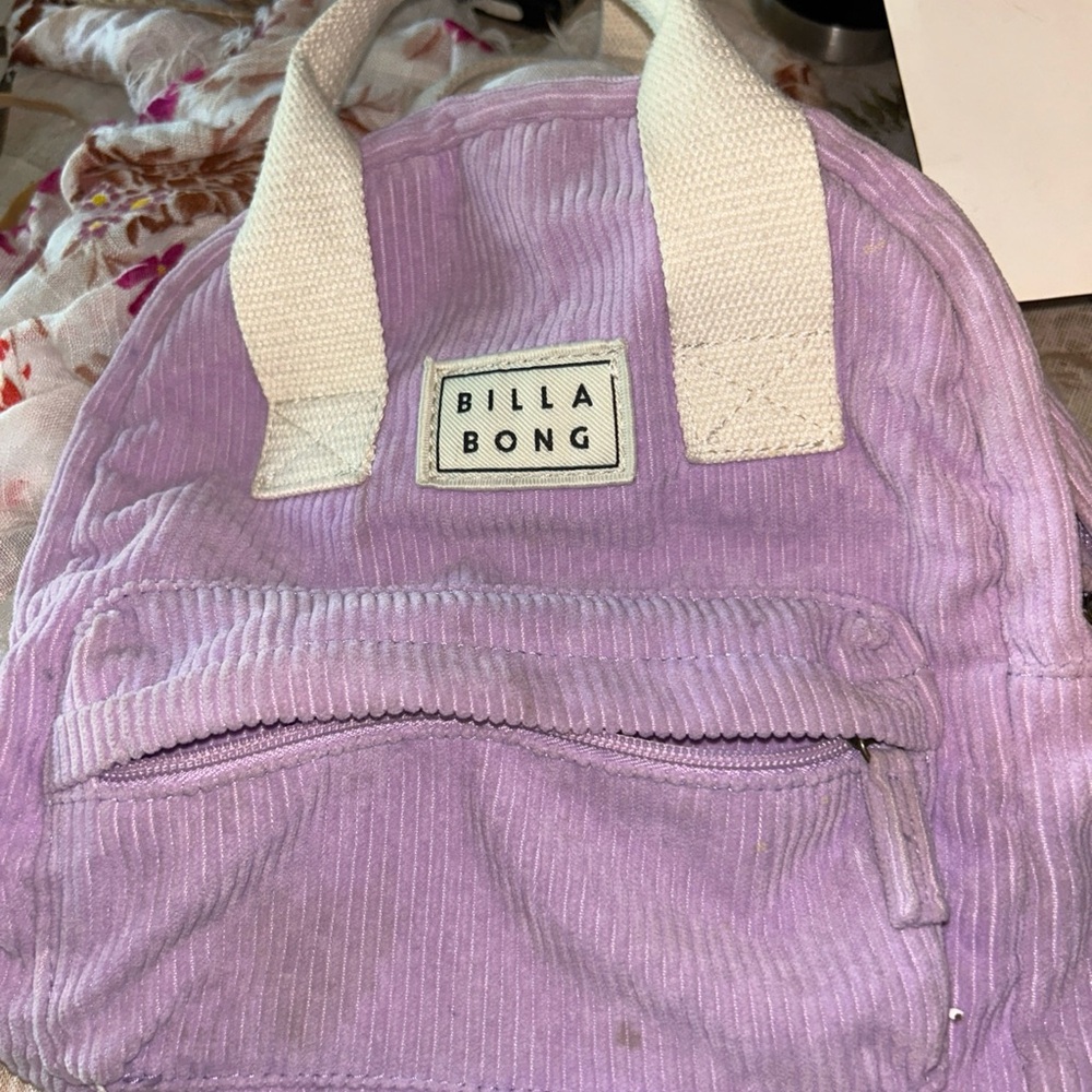 Billabong Lavender Corduroy Backpack